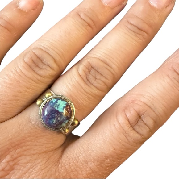 Y2K Vintage Mojave Turquoise Sterling Silver Ring, Boho/Southwestern, New, Sz 7 - Picture 6 of 6